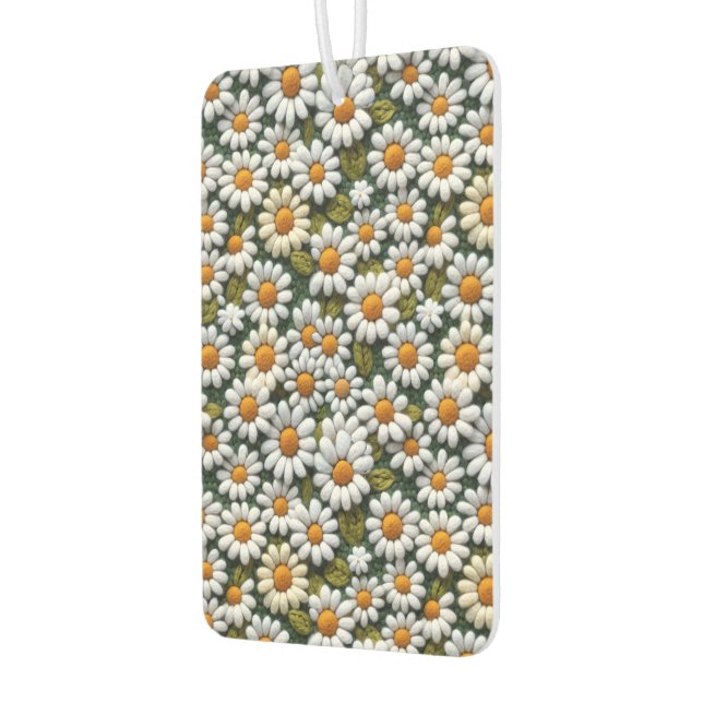 Désodorisant Pour Voiture Crochet White Daisies Spring Wildflowers (Gauche)
