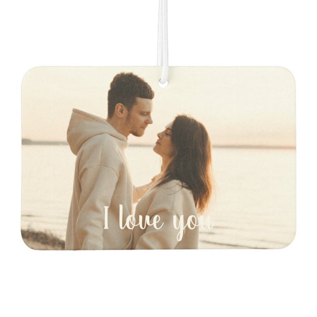 Désodorisant Pour Voiture Customizable Photo 'I Love You' Valentine's Day  (Devant)