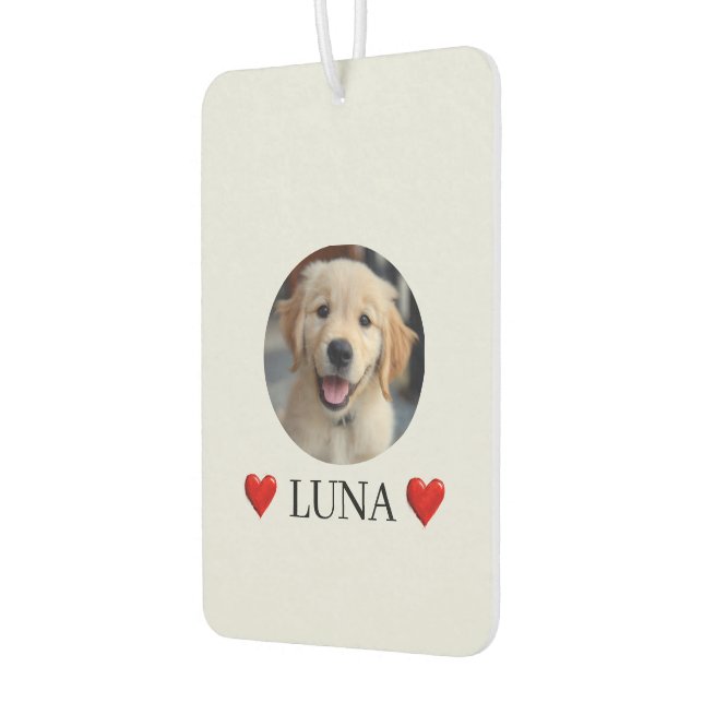 Désodorisant Pour Voiture Customized My Dog with Photo & Name Air Freshener (Gauche)