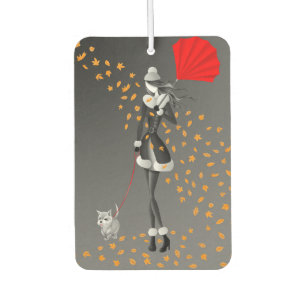 Désodorisant Pour Voiture Cute automne laisse chien Walker