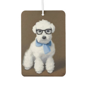 Désodorisant Pour Voiture Cute Bichon Frisé portant des lunettes