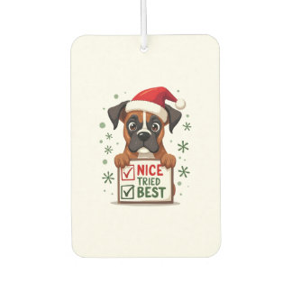 Désodorisant Pour Voiture Cute Boxer dog Dog Christmas Nice Tried my Best  (