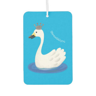 Désodorisant Pour Voiture Cute cygne blanc avec dessin de la couronne