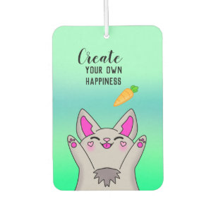 Désodorisant Pour Voiture Cute Fluffy Happy Bunny Positif Vibe Douce