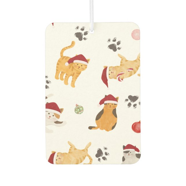 Désodorisant Pour Voiture Cute Holiday Cat Pattern (Devant)