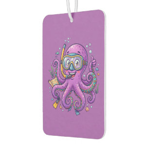 Désodorisant Pour Voiture Cute Purple Octopus Treasure Hunter