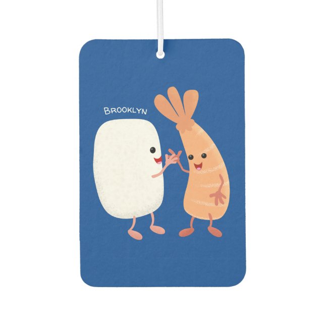 Désodorisant Pour Voiture Cute sushi riz crevettes amis dessin animé (Devant)