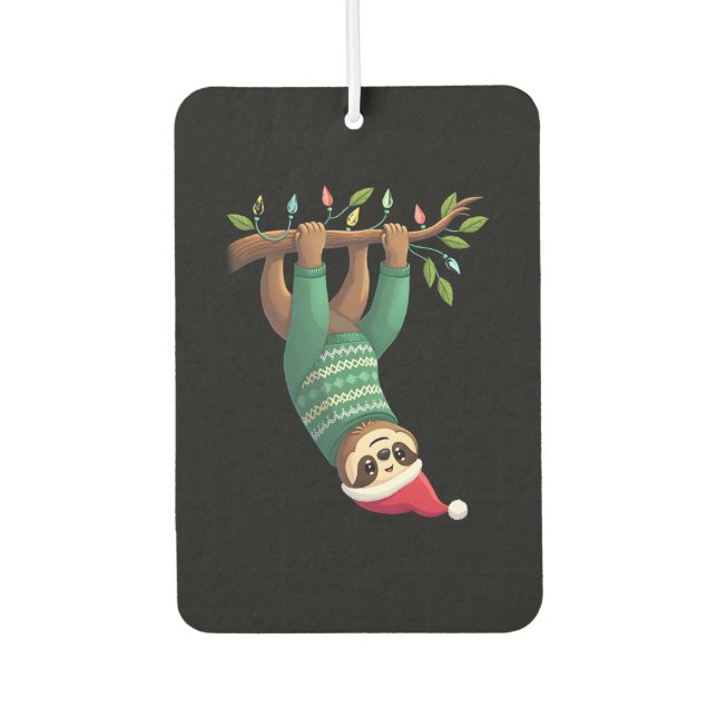 Désodorisant Pour Voiture Cute Xmas Sloth Santa Hat Christmas Sloth - Tree L (Devant)