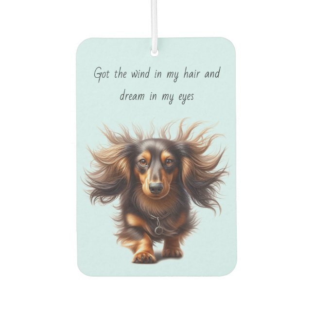 Désodorisant Pour Voiture Dachshund à poils longs (Devant)