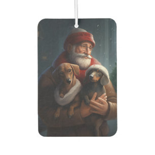 Désodorisant Pour Voiture Dachshund avec le Père Noël Noël Festif