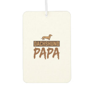Désodorisant Pour Voiture Dachshund Papa Gravure Vintage Dessin Papa Chien D