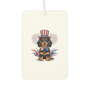 Désodorisant Pour Voiture Dachshund patriotique feux d'artifice art vectorie