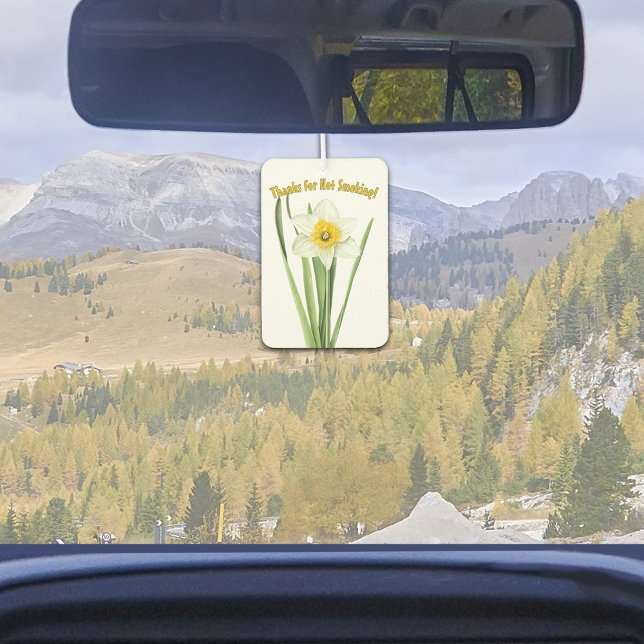 Désodorisant Pour Voiture Daffodil Spring Flower Botanical Art Personnalisé (Personalized Daffodil Spring Flower Botanical Art Painting Air Freshener for Car or Home)