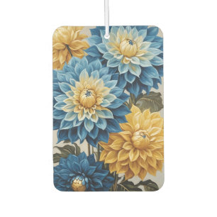 Désodorisant Pour Voiture Dahlias bleu et jaune