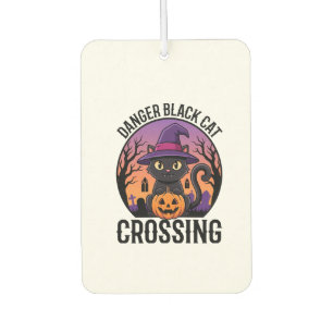 Désodorisant Pour Voiture Danger Halloween Chat Noir Traversée