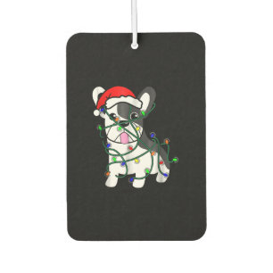 Désodorisant Pour Voiture décoration des lumières de noël drôle bulldog fran