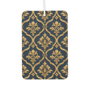 Désodorisant Pour Voiture Design de motif vintage élégant en or et damas mar