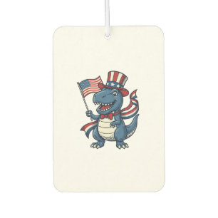 Désodorisant Pour Voiture Dessin de dinosaure patriotique vintage pour t-shi