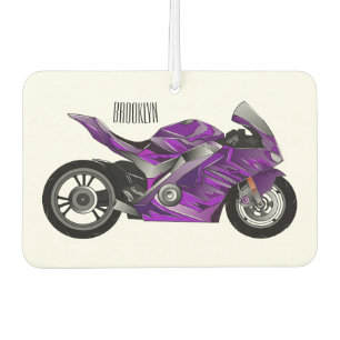 Désodorisant Pour Voiture Dessin de moto de sport violet