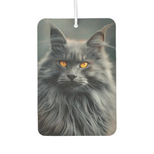 Désodorisant Pour Voiture Dessin de portrait de chat majestueux à poils long
