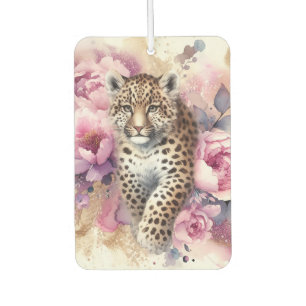 Désodorisant Pour Voiture Dessous de verre en papier Leopard Cub & Rose