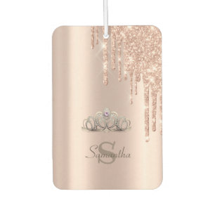 Désodorisant Pour Voiture Diadème gouttes de paillettes en or rose