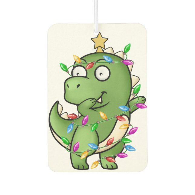 Désodorisant Pour Voiture Dinosaur dab dansant sur son fils de Noël préféré (Devant)