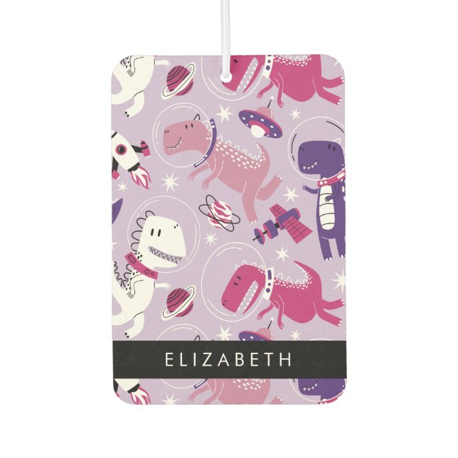 Désodorisant Pour Voiture Dinosaures Spatiaux, Dinosaures Mignons, Étoiles,  (Devant)