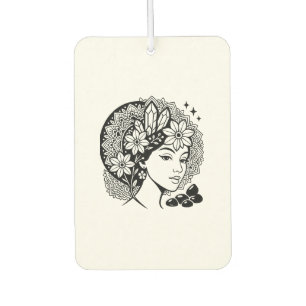 Désodorisant Pour Voiture Divine Feminine Mandala Art Floral Crystal Goddess