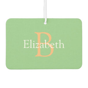 Désodorisant Pour Voiture do-it-yourself Monogramme & Nom, Yel Or & Texte Bl