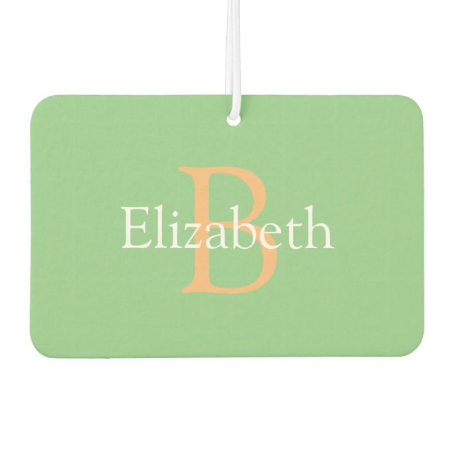 Désodorisant Pour Voiture do-it-yourself Monogramme & Nom, Yel Or & Texte Bl (Devant)