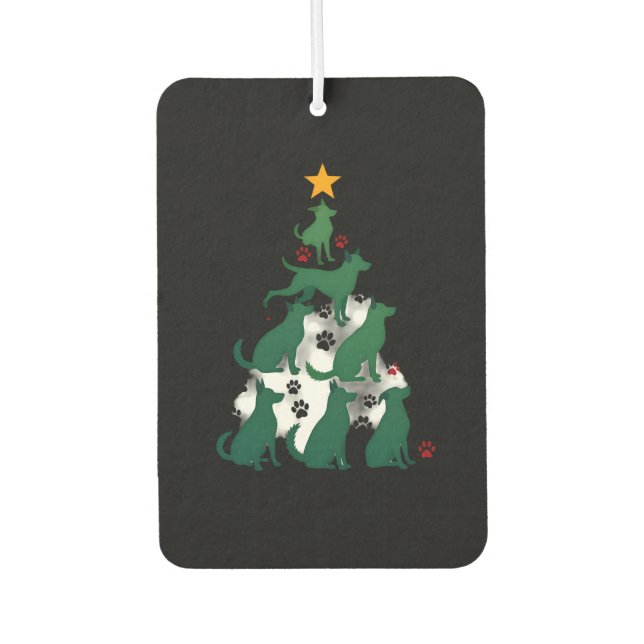 Désodorisant Pour Voiture Dog Christmas Tree Shirt - Dog Christmas (2) (Devant)