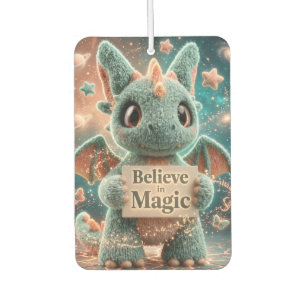 Désodorisant Pour Voiture Doux Dragon Peluche de Fantaisie Tenant Croire en