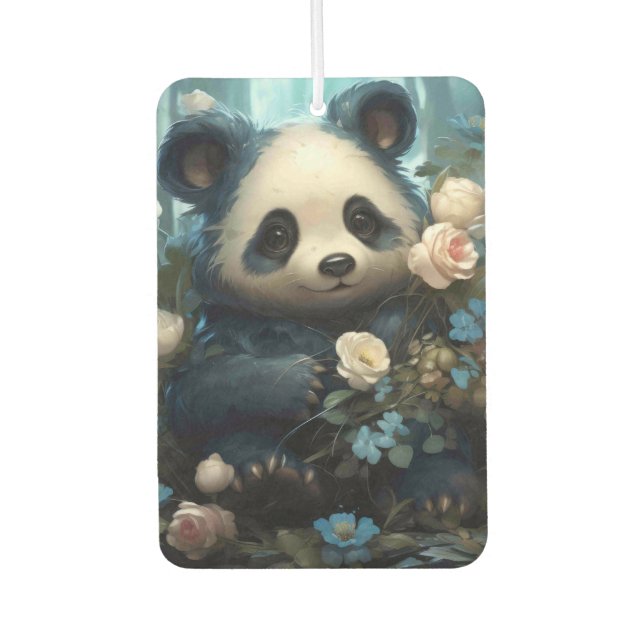 Désodorisant Pour Voiture Doux Ours De Panda Chez Les Roses De La Jungle (Devant)