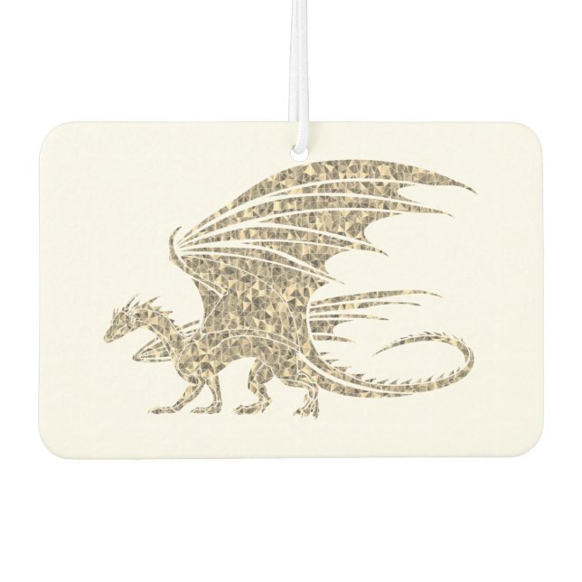 Désodorisant Pour Voiture Dragon Mosaïque Doré Incroyable (Devant)