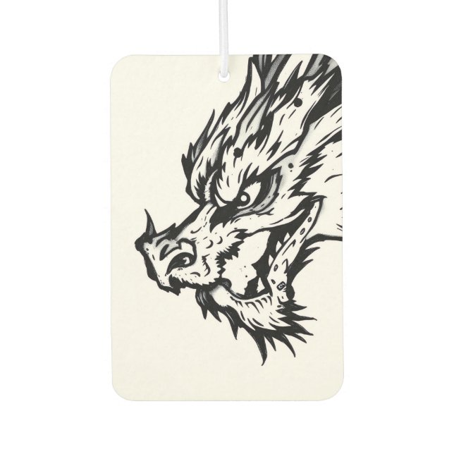 Désodorisant Pour Voiture Dragon Noir & Blanc (Devant)
