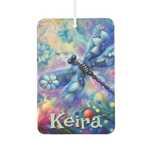 Désodorisant Pour Voiture Dragonfly Floral Personnalisé Abstrait Fantaisiste (Devant)