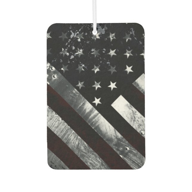 Désodorisant Pour Voiture Drapeau américain grunge industriel (Devant)