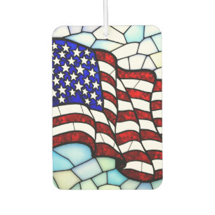 Désodorisant Pour Voiture Drapeau américain Mosaïque en verre Patriote