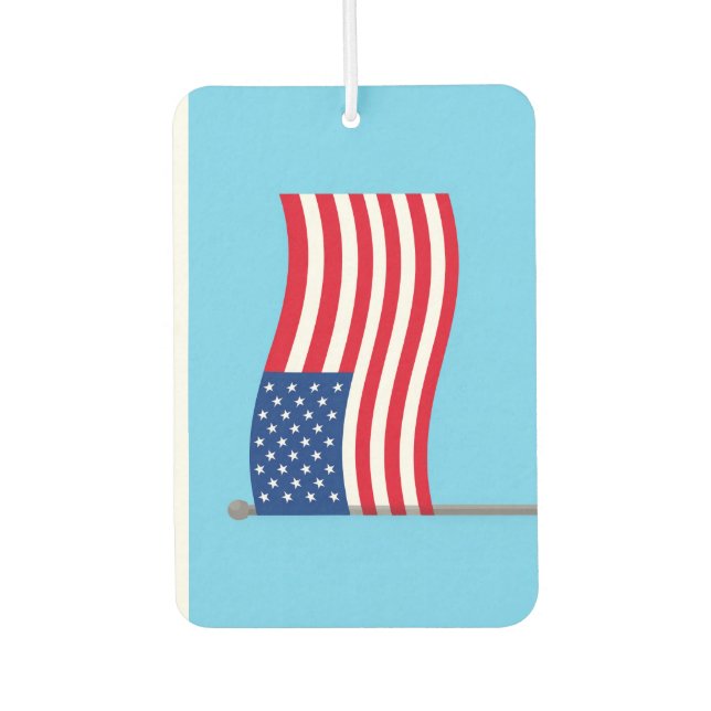 Désodorisant Pour Voiture Drapeau Américain sur Fond Bleu (Devant)