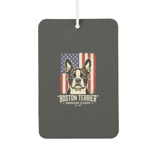 Désodorisant Pour Voiture Drapeau Classique Américain Boston Terrier (Devant)