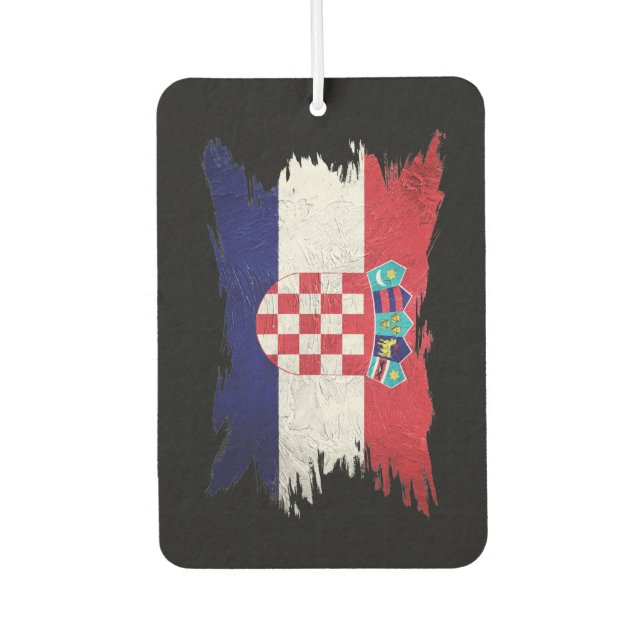 Désodorisant Pour Voiture Drapeau croate Grunge, Drapeau croate, Drapeau cro (Devant)