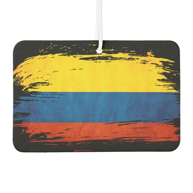 Désodorisant Pour Voiture Drapeau de Colombie Patiné (Devant)