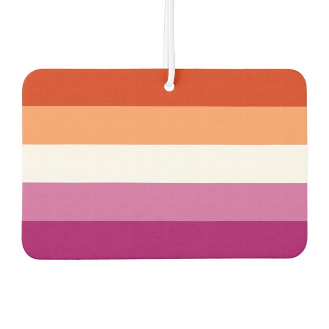 Désodorisant Pour Voiture Drapeau de fierté lesbienne (5 bandes) (Devant)