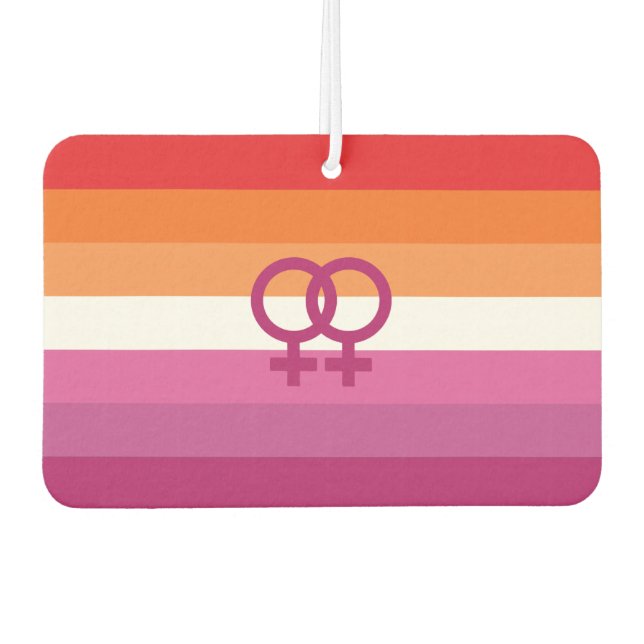 Désodorisant Pour Voiture Drapeau de fierté lesbienne WLW (Devant)