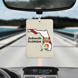 Désodorisant Pour Voiture Drapeau de Floride et Fleur Orange Blossom