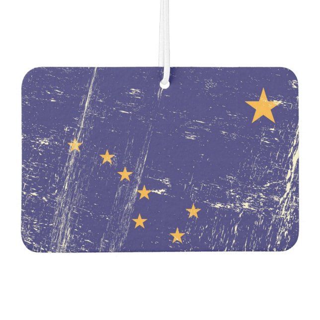 Désodorisant Pour Voiture Drapeau de Grunge en Alaska (Devant)