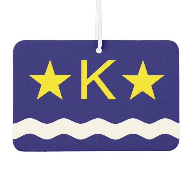 Désodorisant Pour Voiture Drapeau de Kinshasa, Congo Carré Dessous de verre  (Devant)