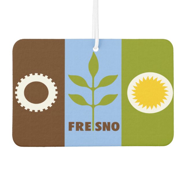 Désodorisant Pour Voiture Drapeau de la ville de Fresno (Devant)
