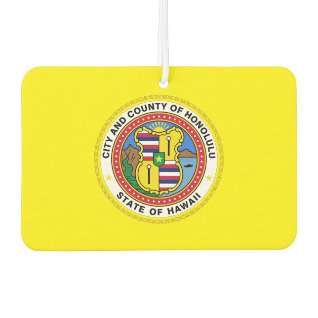 Désodorisant Pour Voiture Drapeau de la ville de Honolulu (Devant)